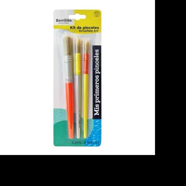 PINCEL ESCOLAR MIS PRIMEROS BARRIL. PEBK1 BLISTER C3 PZAS